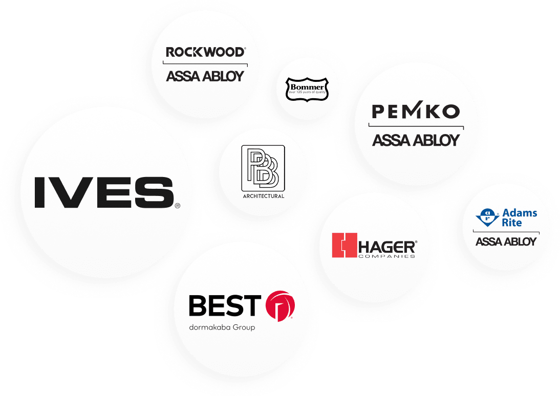 Various top brand logos in floating circles