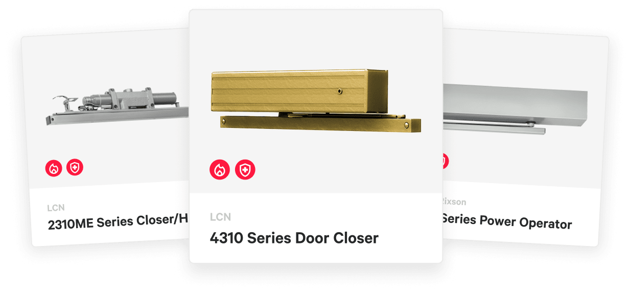 Three door control product cards